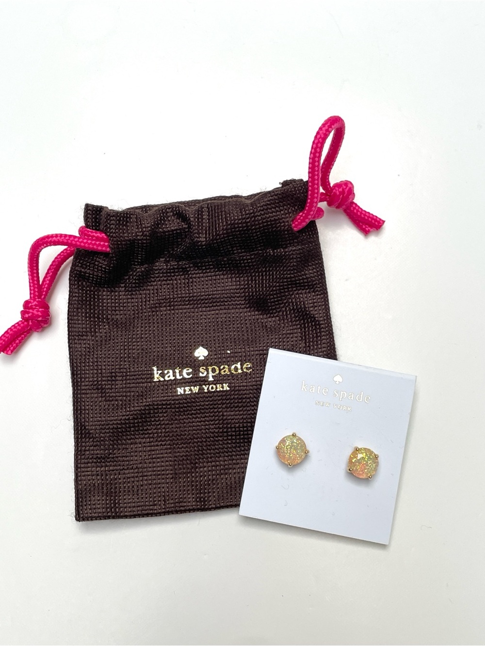 kate spade Gold Glitter Stud Earrings